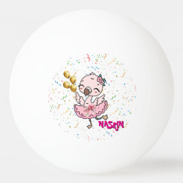 かわいいピンクのフラミンゴ・バレリーナ 卓球ボール