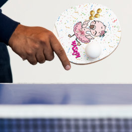 かわいいピンクのフラミンゴ・バレリーナ 卓球ラケット