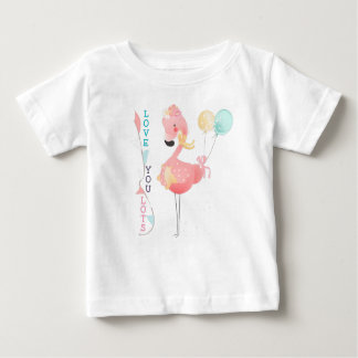 かわいいピンクのフラミンゴ ベビーTシャツ