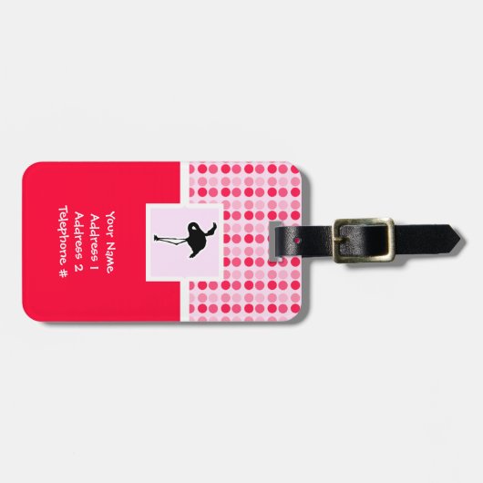 かわいいピンクのフラミンゴ ラゲッジタグ (正面横)