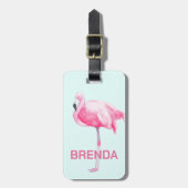 かわいいピンクのフラミンゴ ラゲッジタグ (正面縦)