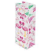 かわいいピンクのフラミンゴ ワインギフトバッグ (正面アングル)