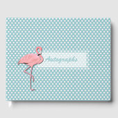 かわいいピンクのフラミンゴon水玉模様サイン ゲストブック (正面)