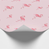 かわいいピンクのフラミンパターン ラッピングペーパー (角)