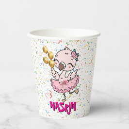 かわいいピンクのフラメンコバレリーナ 紙コップ