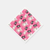 かわいいピンクのフランスフランスの牛 スタンダードカクテルナプキン (角)