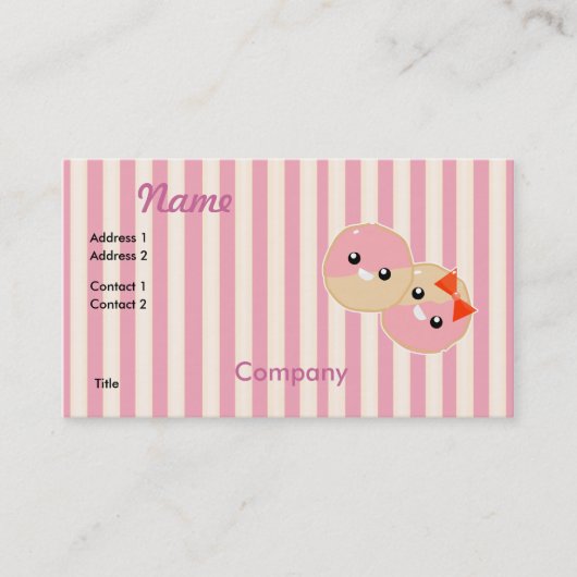 かわいいピンクのフロスティングクッキー 名刺 (正面)