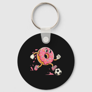 かわいいピンクのフロスティングスナック サッカーで遊ぶ 楽しいカートゥーン キーホルダー