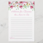 かわいいピンクのフローラガールベビーシャワーゲームアドバイス (正面)