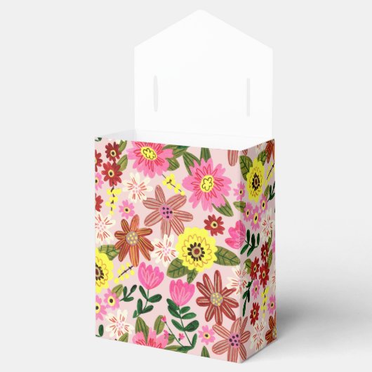 かわいいピンクのフローラガールベビーシャワーパーティーありがとう フェイバーボックス (オープン)