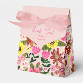 かわいいピンクのフローラガールベビーシャワーパーティーありがとう フェイバーボックス