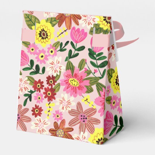 かわいいピンクのフローラガールベビーシャワーパーティーありがとう フェイバーボックス (裏面サイド)