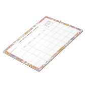 かわいいピンクのフローラシンプルファミリープランナーカレンダー ノートパッド (アングル)