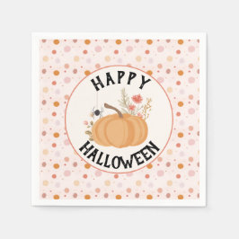 かわいいピンクのフローラハロウィーン スタンダードカクテルナプキン