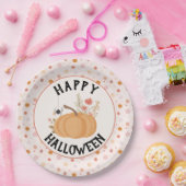 かわいいピンクのフローラハロウィーン ペーパープレート (パーティー)