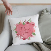 かわいいピンクのフローラハート愛するママ母の日 クッション