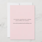 かわいいピンクのフローラハート結婚写真 セーブザデート (裏面)