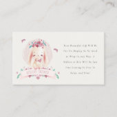 かわいいピンクのフローラバニー鳥が赤ちゃんシャワーを表示 エンクロージャーカード (正面)