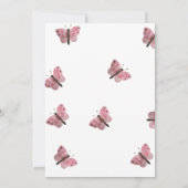 かわいいピンクのフローラベビー誕生日パーティーの招待状 招待状 (裏面)