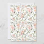 かわいいピンクのフローラリースボヘミアンベビーガールシャワー 招待状 (裏面)