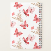 かわいいピンクのフローラ保蝶のトラックベビー ノートブック (裏面)