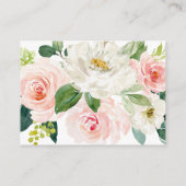 かわいいピンクのフローラ緑の本リクエスト赤ちゃんシャワー エンクロージャーカード (裏面)