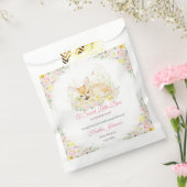 かわいいピンクのフローラ鹿の赤ちゃんシャワー フェイバーバッグ (封をした状態)