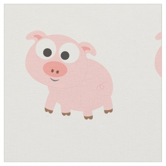 かわいいピンクのブタ ファブリック (クローズアップ)