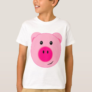 かわいいピンクのブタ Tシャツ