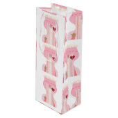 かわいいピンクのブッシェア下着ワイン抱き枕 ワインギフトバッグ (正面アングル)