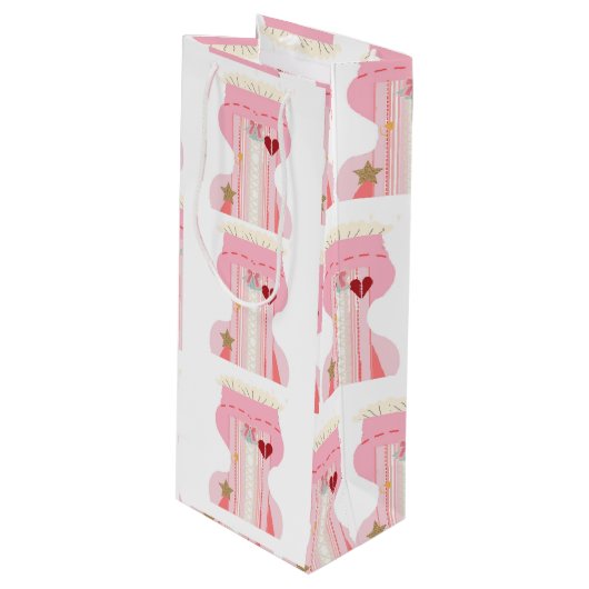 かわいいピンクのブッシェア下着ワイン抱き枕 ワインギフトバッグ (正面アングル)