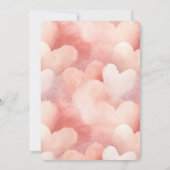 かわいいピンクのブッシュハートの誕生日 招待状 (裏面)