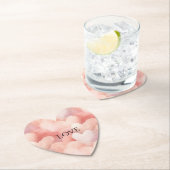 かわいいピンクのブッシュハートラブ ペーパーコースター (インサイチュ)