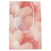 かわいいピンクのブッシュハート ミディアムペーパーバッグ (正面)