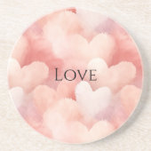 かわいいピンクのブッシュハート 愛 コースター (正面)
