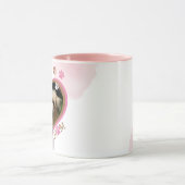 かわいいピンクのブリュッセル・グリフォンの犬のママの写真と名前 マグカップ (中央)