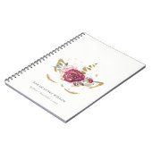 かわいいピンクのブルゴーニュフェイク金ゴールドフローラUnicorn Kids ノートブック (左側)