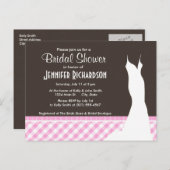 かわいいピンクのプライド市松模様に; インビテーションポストカード (正面/裏面)