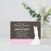 かわいいピンクのプライド市松模様に; インビテーションポストカード (スタンド正面)