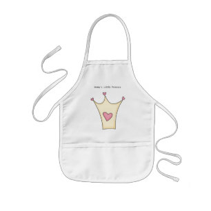 かわいいピンクのプリンセスのエプロン 子供用エプロン