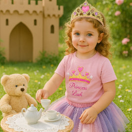 かわいいピンクのプリンセスベビーガールTシャツ ベビーTシャツ