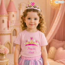 かわいいピンクのプリンセスベビーガールTシャツ ベビーTシャツ