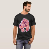 かわいいピンクのベタ Tシャツ (正面フル)