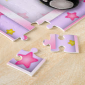 かわいいピンクのベビーのパンダくまのパズル ジグソーパズル (側面)