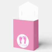 かわいいピンクのベビーの足跡その女の子の赤ちゃんシャワー フェイバーボックス (オープン)
