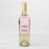 かわいいピンクのベビーガールの足跡それが女の子だ ボトルネックタグ (ボトル)