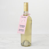 かわいいピンクのベビーガールの足跡それが女の子だ ボトルネックタグ (アングル)