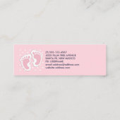 かわいいピンクのベビーガールの足跡 スキニー名刺 (裏面)