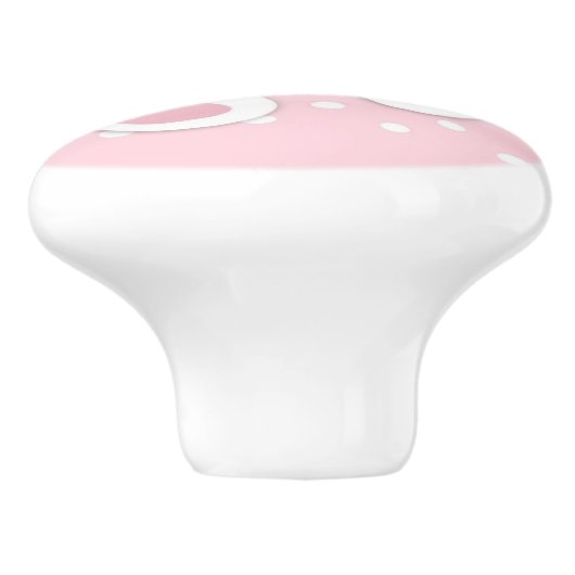 かわいいピンクのベビーガールの足跡 セラミックノブ (側面)