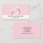 かわいいピンクのベビーガールの足跡 名刺 (正面/裏面)
